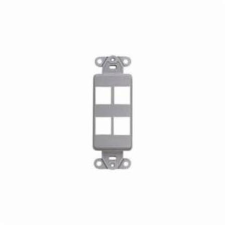 LEVITON Wallplates Ins Dec 4 Port Gy 41644-GY